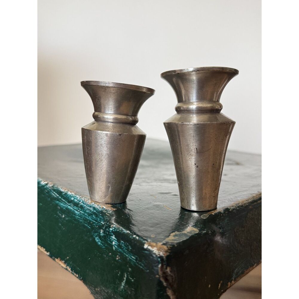 RESTORATION HARDWEAR Silver Tone Pewter Small French Bud Vase Display Mini decor